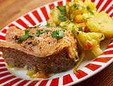 Baked trout with potatoes