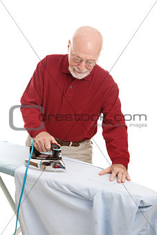 Man Doing Ironing