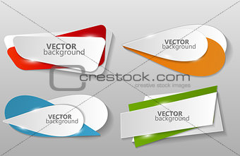 Collection of Origami Banners Template Vector Illustration