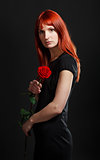 Woman With Red Rose