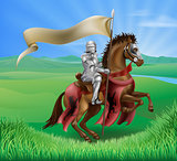 Knight on Horse in Field