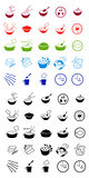 Fast food cooking process icons 