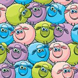 Seamless pattern with sheeps.