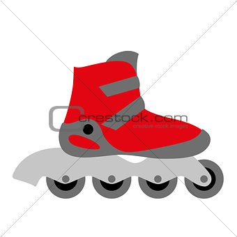 red inline roller skate boot