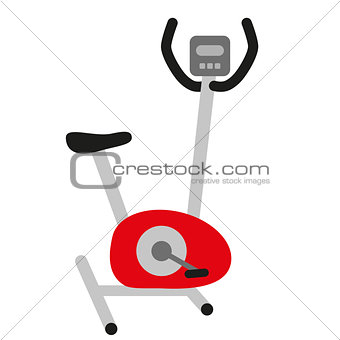red stationary bicycle