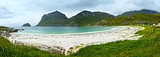 Haukland beach summer view (Norway, Lofoten).