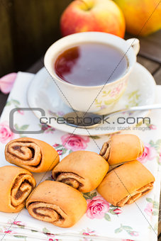 Cinnamon buns and a cup of tea