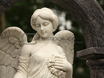angel with wreath