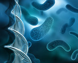Abstract virus background with DNA strand