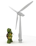 tortoise with wind turbine