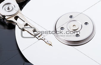 Harddisk drive (HDD) with top cover open closeup