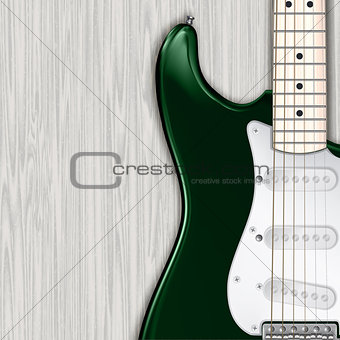 abstract grunge wooden background with electric guitar