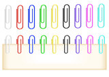 Colorful paper clips collection