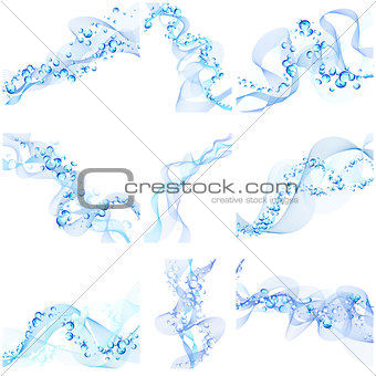 Abstract backgrounds set in water wave style