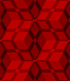 Red 3d cubes striped with net seamless pattern