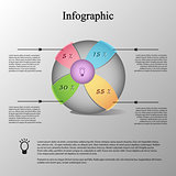 Modern infographic template with sphere on color