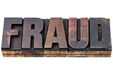fraud word in wood type