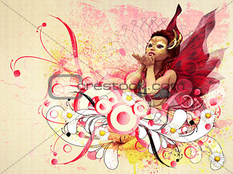 Abstract floral fairy