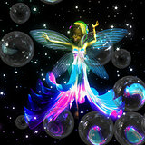 Fairy with soap bubbles