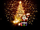 Santa Claus with Christmas tree