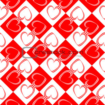 Design seamless red hearts pattern