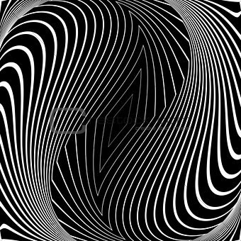 Design monochrome vortex illusion background