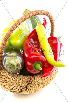 Basket with vegetables.