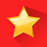 Shiny Gold Star in flat design style