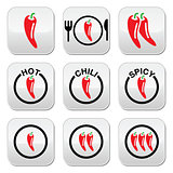 Red hot chili peppers buttons set