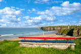 Ballybunion bench beach and castle view