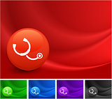 Stethoscope Icon on Multi Colored Abstract Wave Background