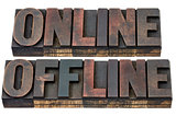 online and offline in wood type