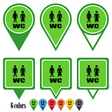 WC flat navigation pins