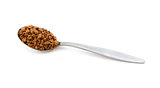 Metal teaspoon measure of instant coffee granules