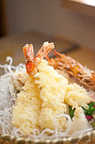 Japanese style tempura shrimps 