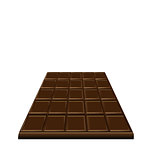 Chocolate bar isolated on white background, sweet dessert