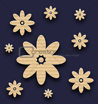Abstract paper flowers background, carton texture