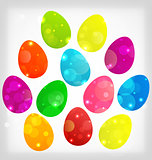 Easter background with colorful eggs