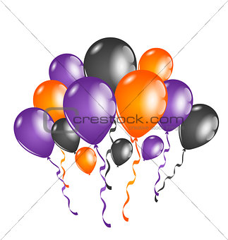 Set colorful balloons for Halloween party
