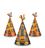 Halloween party hats isolated on white background