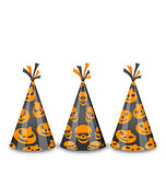 Party hats for Halloween, isolated on white background