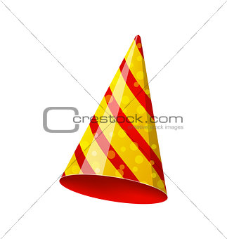 Party striped hat isolated on white background