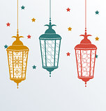 Intricate Arabic lamps for Ramadan Kareem