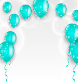 Holiday background with blue balloons