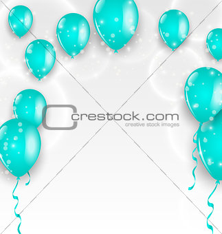 Holiday background with blue balloons