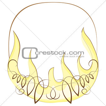 Frame with flame. vector illustration