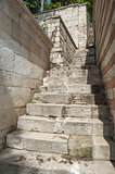 Closeup detail of old stone steps 