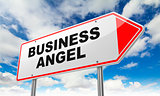 Business Angel on Red Road Sign.