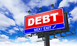 Debt Inscription on Red Billboard.
