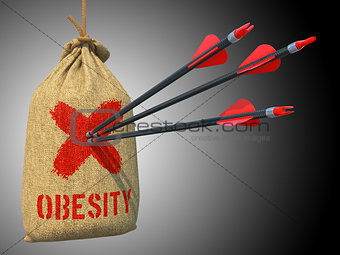 Obesity - Arrows Hit in Red Mark Target.